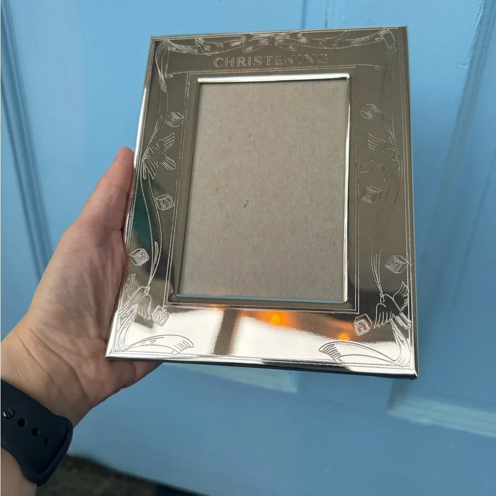 Photo Frame Silver Christening Baby Engraved